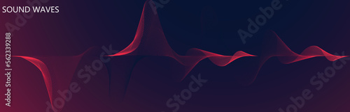 abstract vector blue colored sound wave lines. Wireframe sound mixer wave background. 