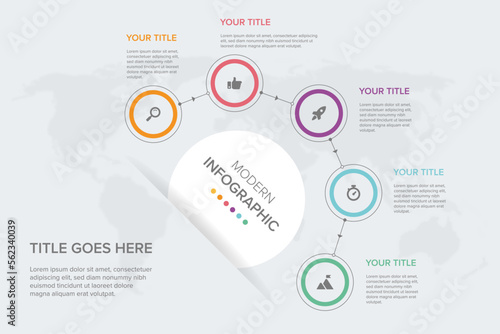 Creative concept for infographic element vector 5 options, steps, list, process. Abstract elements of graph, diagram with steps, options, parts or processes, timeline infographics, workflow or chart.