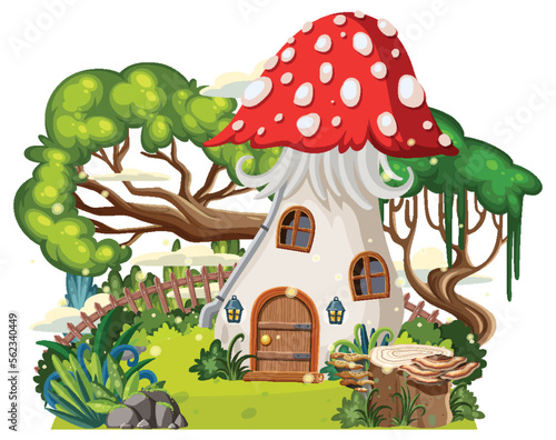 Fairytale house in cartoon style