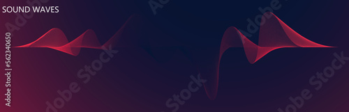 abstract vector blue colored sound wave lines. Wireframe sound mixer wave background. 