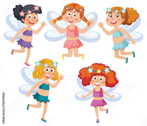 A set of cute fairy girls
