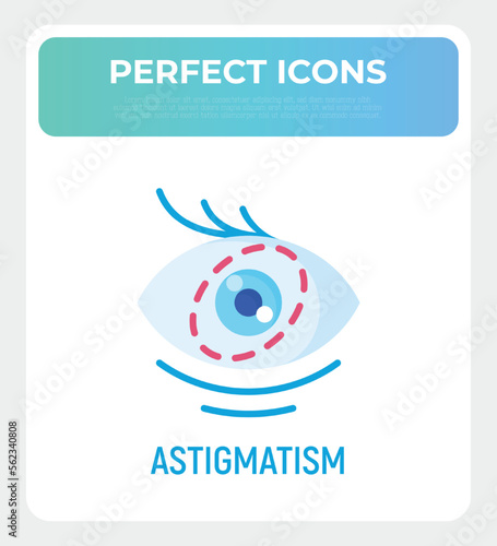 Astigmatism flat icon. Ophthalmology vector illustration.