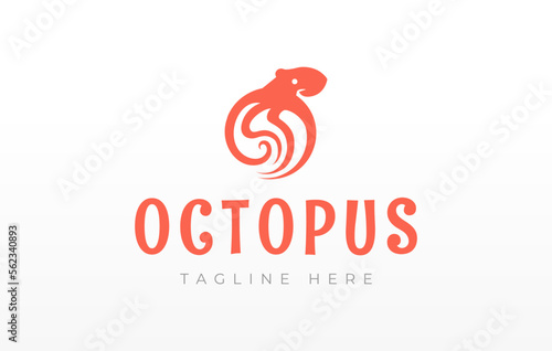 Octopus Stockbreeder Logo Design. Wild Octopus Vector Illustration. photo