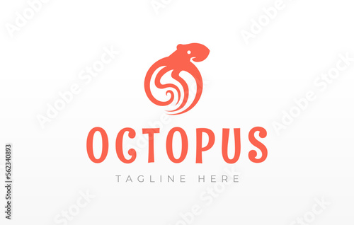 Octopus Stockbreeder Logo Design. Wild Octopus Vector Illustration.