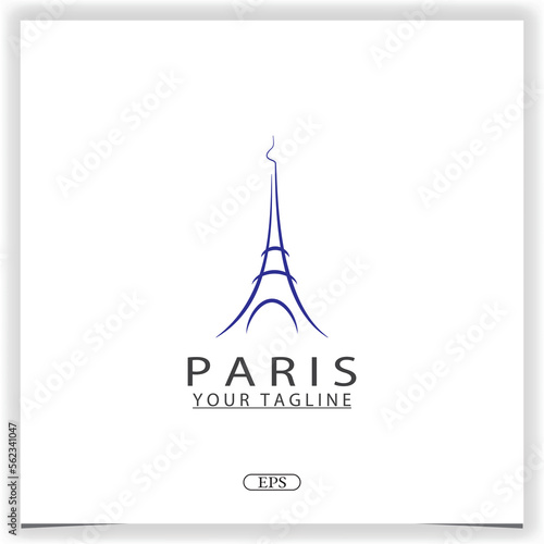 eiffel paris logo premium elegant template design vector eps 10