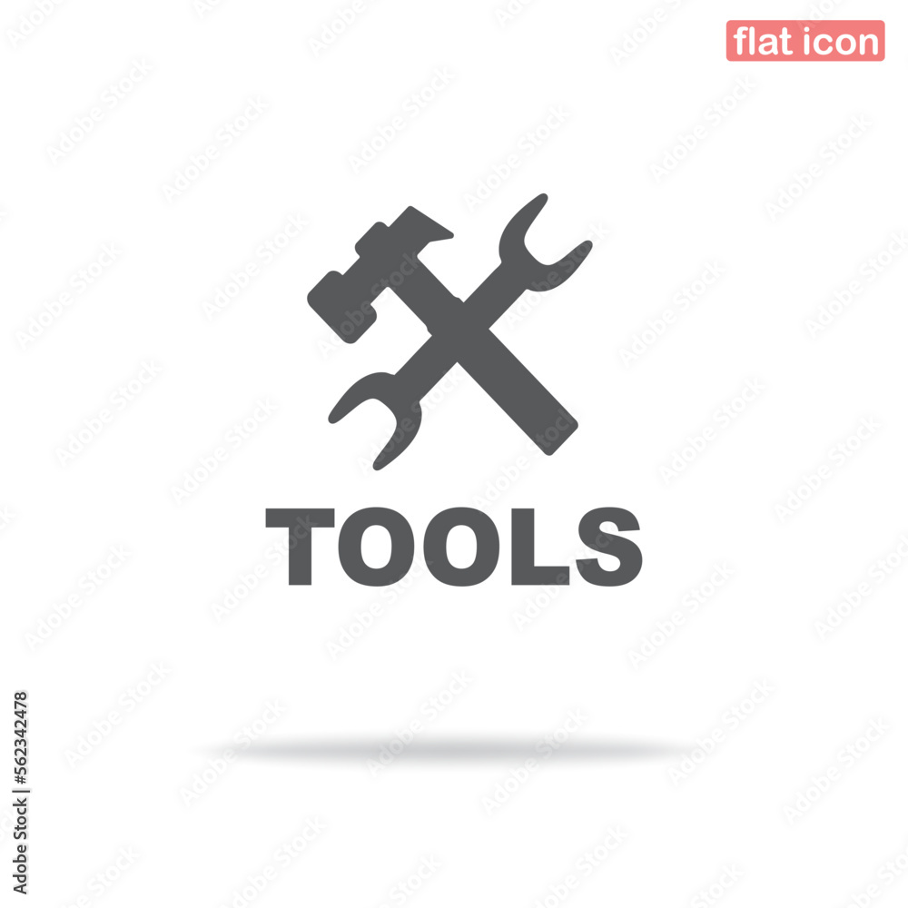 Tools simple icon. Minimalism, vector illustration. Silhouette icon.
Tools simple icon. Minimalism, vector illustration. Silhouette icon.