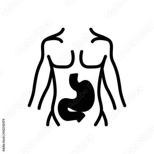 Black solid icon for stomach