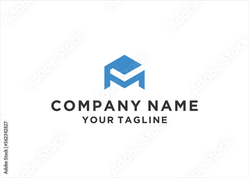 initial Letter VM Logo Design Vector