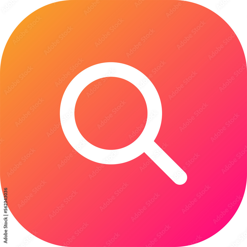 Magnifying glass loupe icon in gradient colors. Search png icon. Magnifying glass loupe icon in gradient colors. Search png icon.