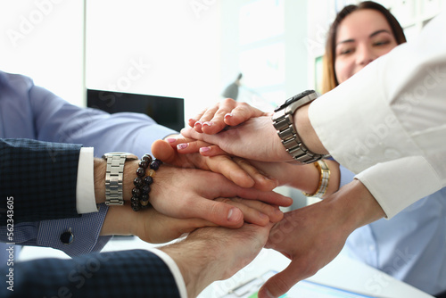 Connect together to work together in business. Fold your hands for business and service