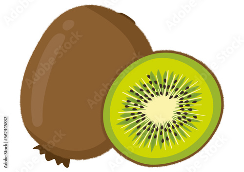 Fresh kiwi whole and slice