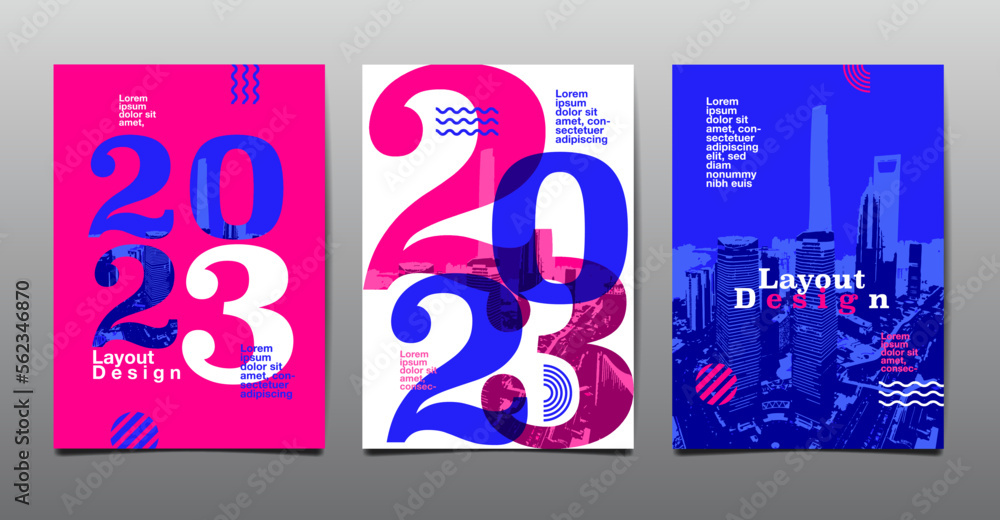 Annual Report, template layout design 2023, 2024, 2025, typography
