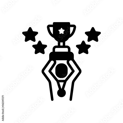 Black solid icon for winning