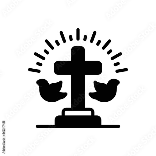 Black solid icon for holy
