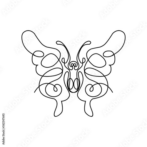 continuous one line art of butterfly © Nganuu