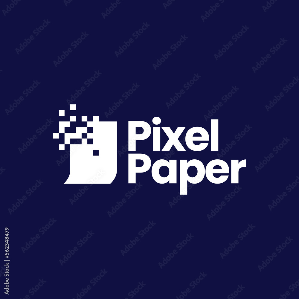 pixel paper logo vector icon illustration pixel paper logo vector icon illustration