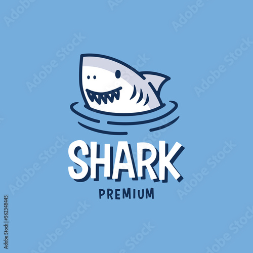 shark head retro mascot cartoon logo vector icon illustration