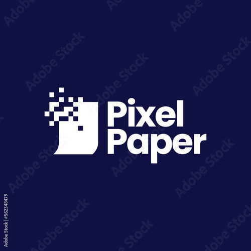 pixel paper logo vector icon illustration