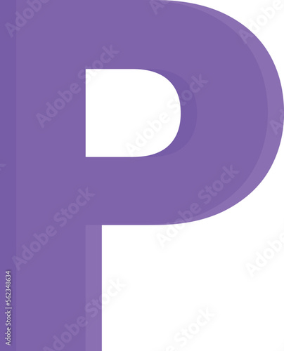 Tableau sur toile P alphabet Vector Icon