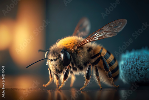 close up of a bee, macro photography © Lemart