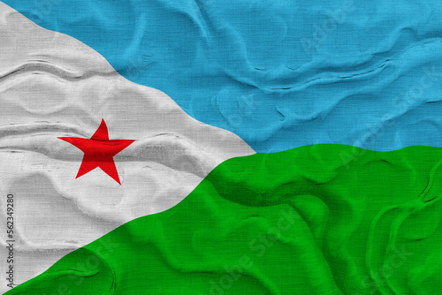 National flag of Djibouti. Background  with flag  of of Djibouti. photo