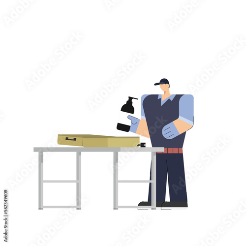 security staff searching the passenger luggage for safety scanning standard