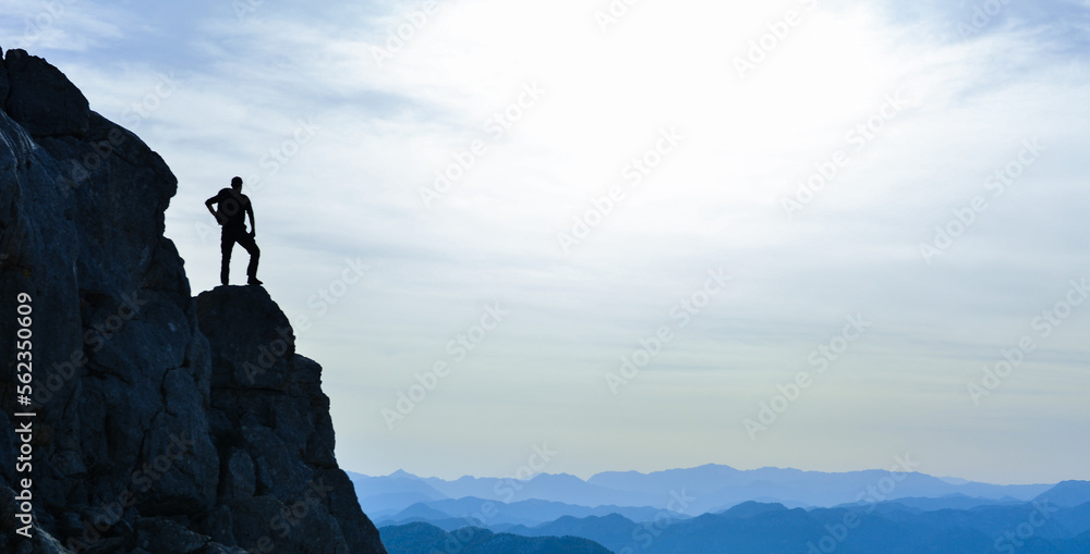 The Man Watching the View from the Peak