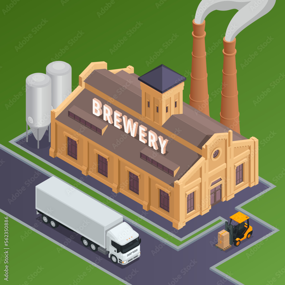 Brewery Isometric Illustration