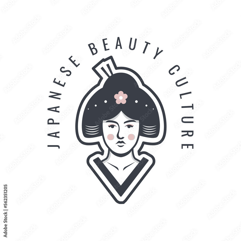 japanese beautiful geisha girl culture logo design vector art traditional pretty kimono japanese beautiful geisha girl culture logo design vector art traditional pretty kimono