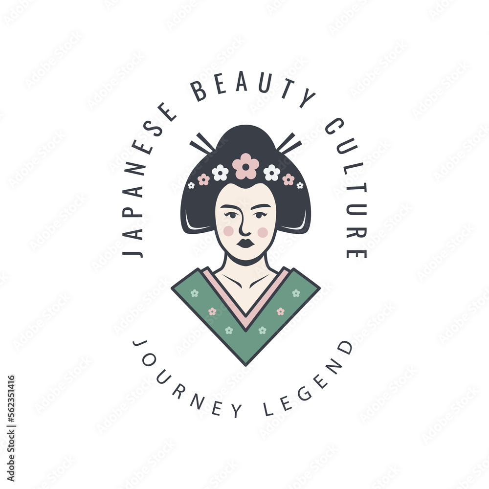japanese beautiful geisha girl culture logo design vector art traditional pretty kimono japanese beautiful geisha girl culture logo design vector art traditional pretty kimono