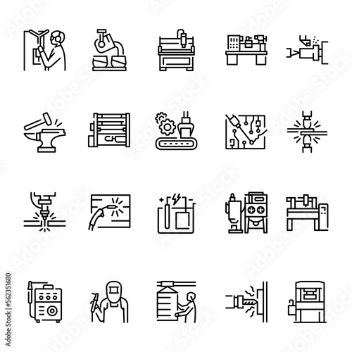 Metal work olor line icon. Pictogram for web page, mobile app, promo. UI UX GUI design element. Editable stroke.