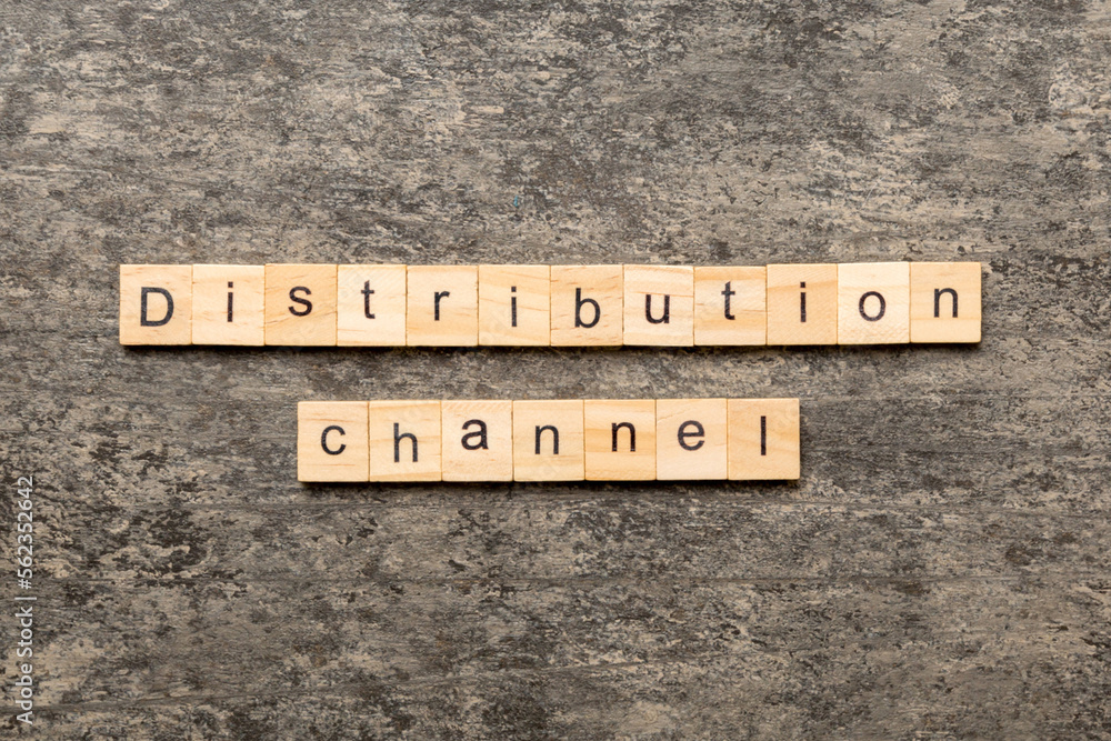 distribution channel word written on wood block. distribution channel text on table, concept distribution channel word written on wood block. distribution channel text on table, concept