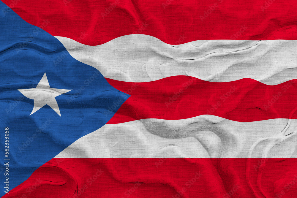 Naklejka premium National flag of Puerto-Rico. Background with flag of Puerto-Rico.