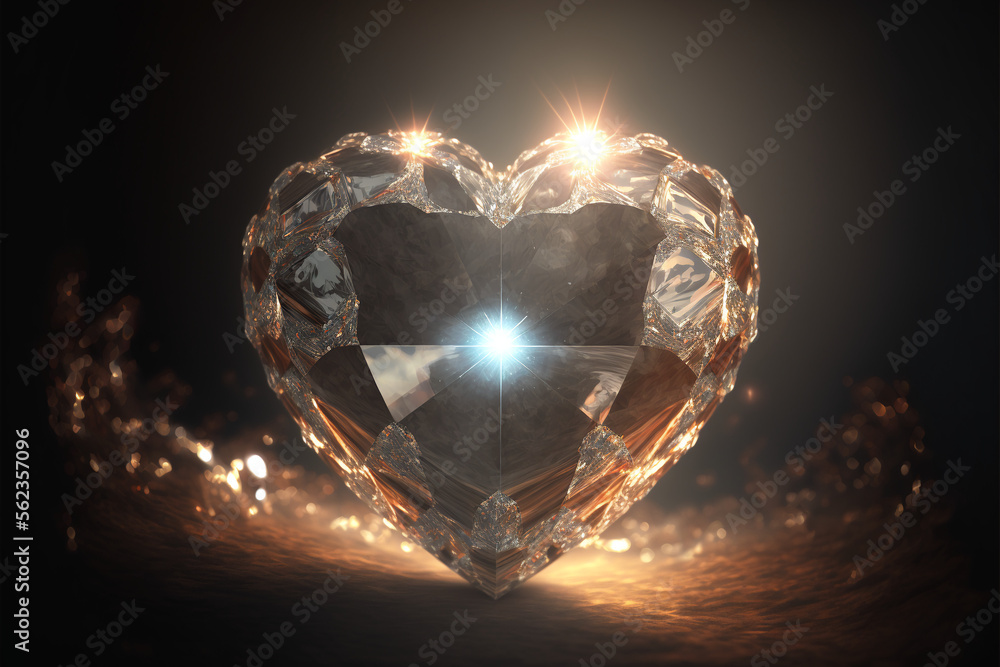 Fototapeta premium Diamond heart Generative AI