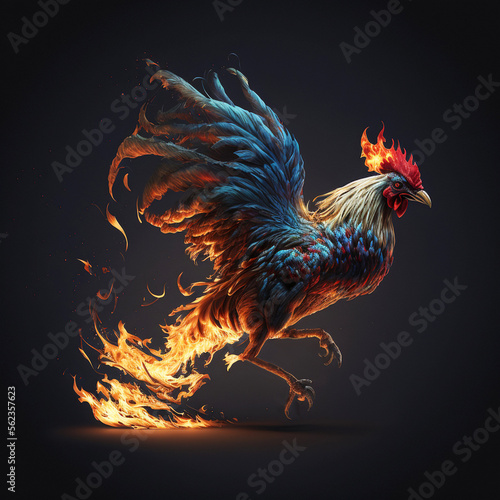 burning rooster