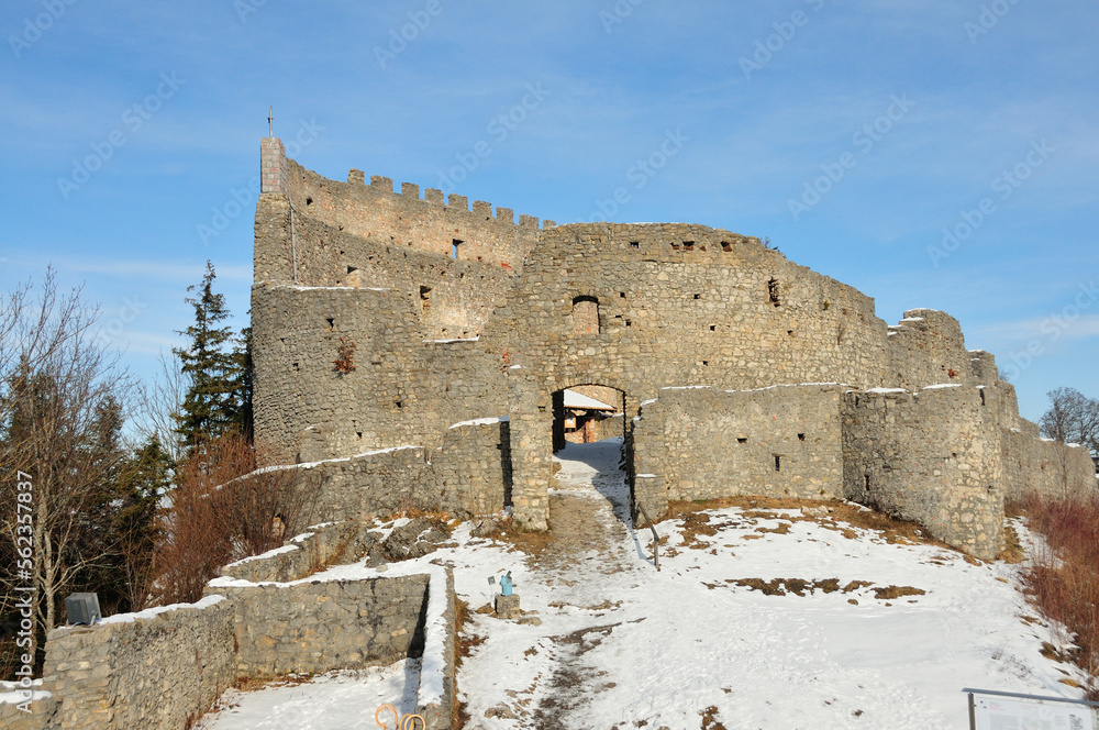 Eisenberg fortress ruin in the Bavarian Alps