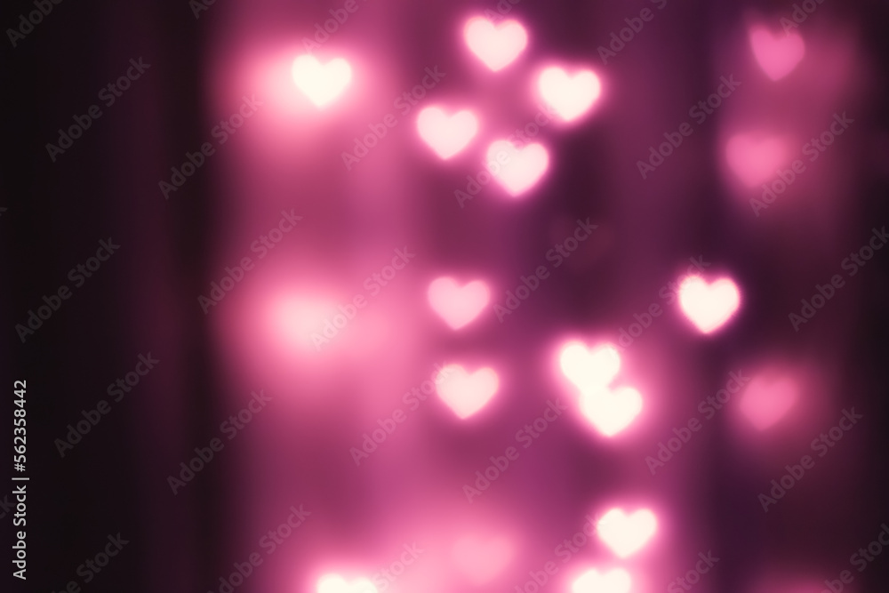 Heart shaped bokeh background. Great to use on Valentine's Day. Heart shaped bokeh background. Great to use on Valentine's Day.