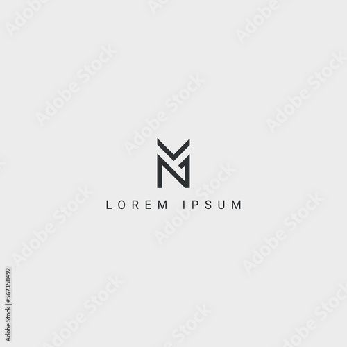 Modern abstract letter MN NM logo initial based Monogram icon vector.