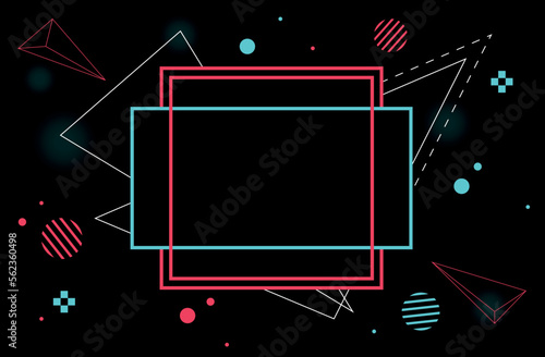 Futuristic blue red vector black background contrast color border digital dynamic elegant technology web poster card template. TikTok service, Tiktok background, TikTok social media. TikTok design