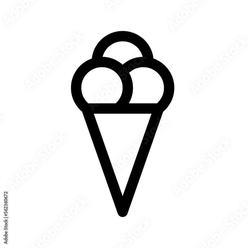 Ice cream outline icon. Editable stroke. Vector graphics