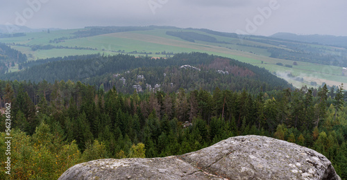View from Ostas hill in CHKO Broumovsko in Czech republic photo