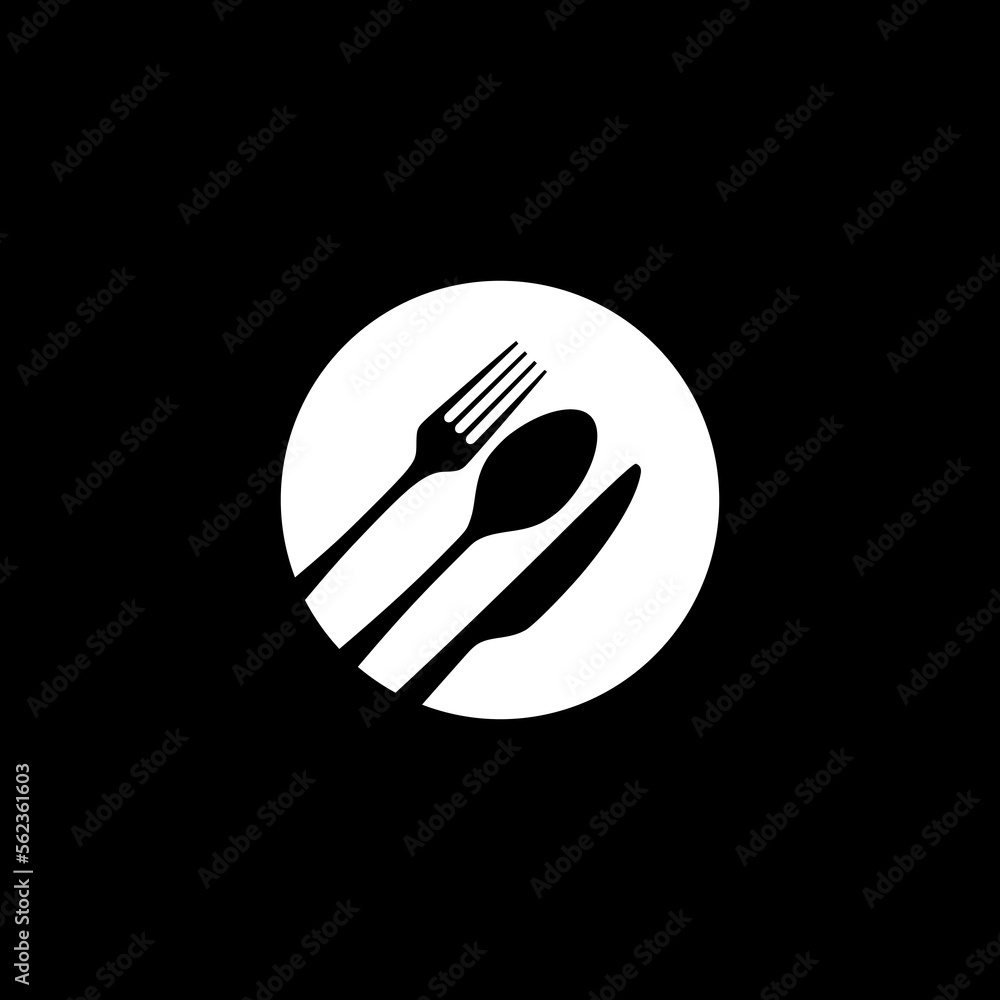 Fork icon isolated on black background. Fork icon isolated on black background.
