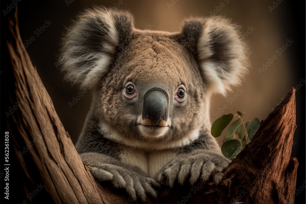 Obraz premium A close up of an old Koala - Generative AI