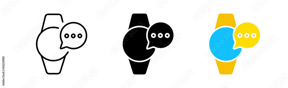 Smart watch icons set. Sensors, motion, sports, time, notifications, calories, distance. step counter, bluetooth, heart rate. technology concept. Vector line icon in different styles Smart watch icons set. Sensors, motion, sports, time, notifications, calories, distance. step counter, bluetooth, heart rate. technology concept. Vector line icon in different styles