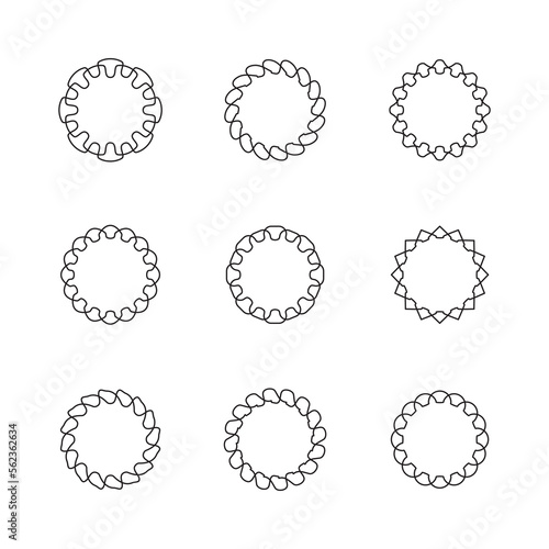 Collection of Decorative Decorative Border Frames circular shapes.