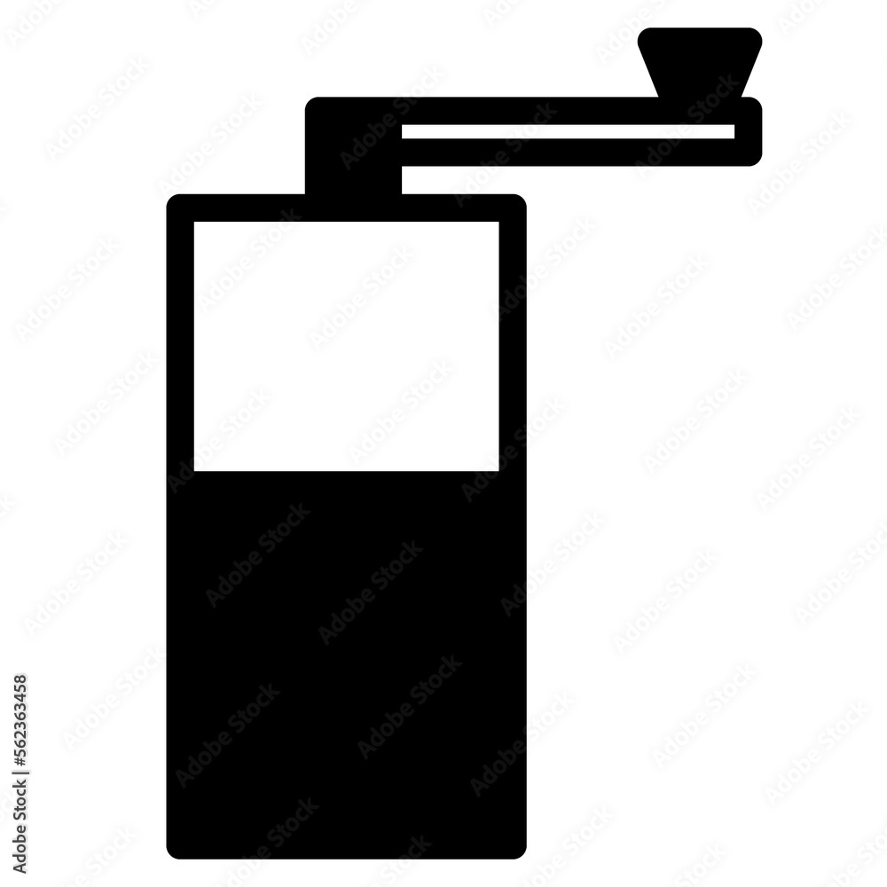 Coffee grinder. Glyph icon. transparency background Coffee grinder. Glyph icon. transparency background