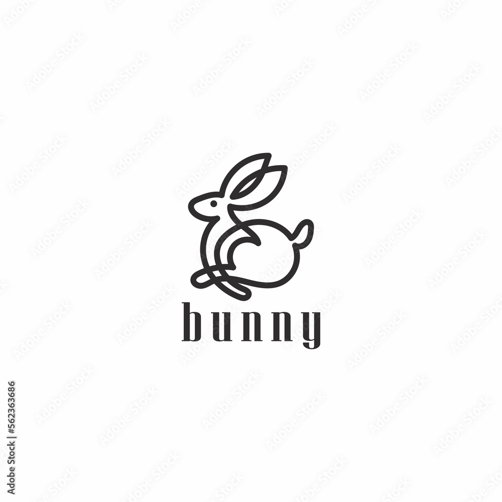 logo for company with bunny running in line style design logo for company with bunny running in line style design