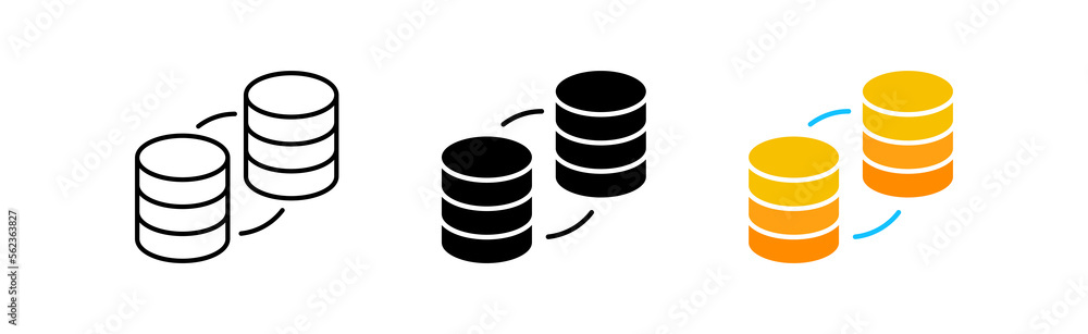 Transaction icons set. Coins, earnings, profit, business, salary, investments, bank, taxes, wallet, credit, currency. finance concept. vector line icon in different styles Transaction icons set. Coins, earnings, profit, business, salary, investments, bank, taxes, wallet, credit, currency. finance concept. vector line icon in different styles