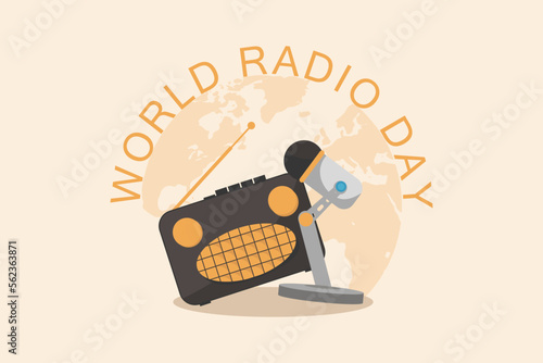 world radio day illustration vector graphic concept