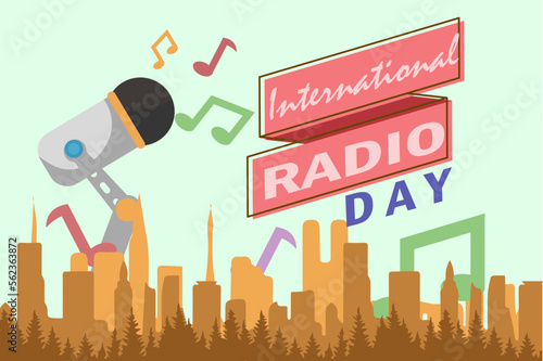 world radio day illustration vector graphic concept